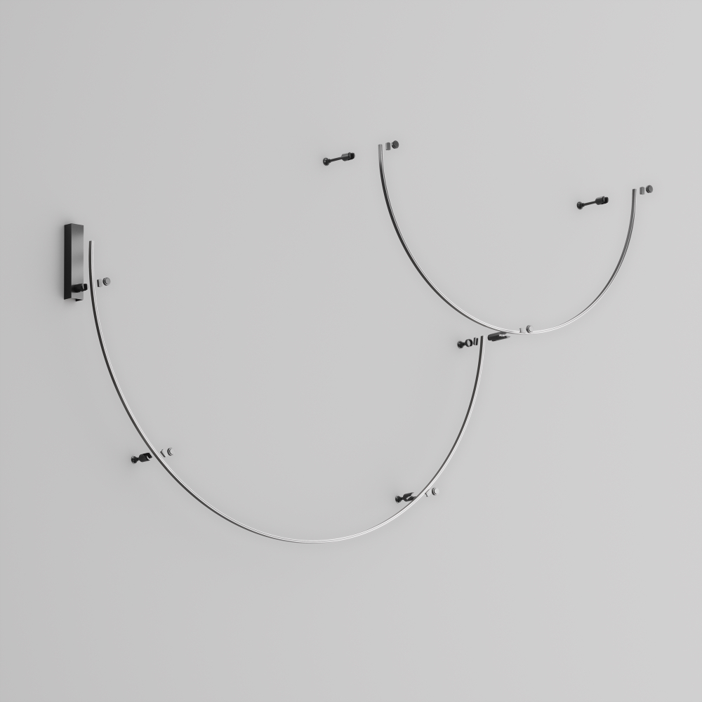 Шинопровод магнитный круглый из полукругов Maytoni FLARITY TRX154-2SR-D1800-B, d1800мм