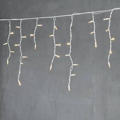 Светодиодная бахрома с колпачком 3,1*0,5 м., 120 теплых белых LED ламп, каучуковый белый провод, LTC (LL120-8-2WW)