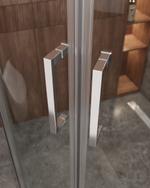 Душевой уголок Cezares MOLVENO-R-22-80+20-C-Cr-IV, 100х100х195, профиль хром, стекло прозрачное