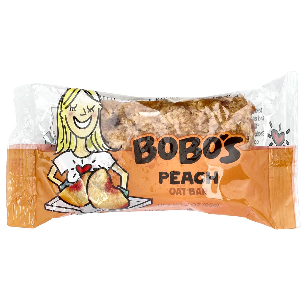 Bobo's Oat Bars, Овсяные батончики с персиком, 12 батончиков, 85 г (3 унции)