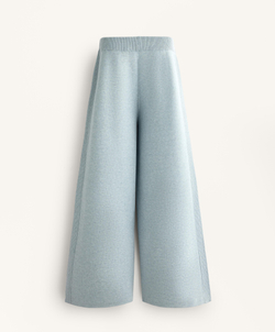 OYSHO Прямые брюки с резинкой по бокам, серо-синий