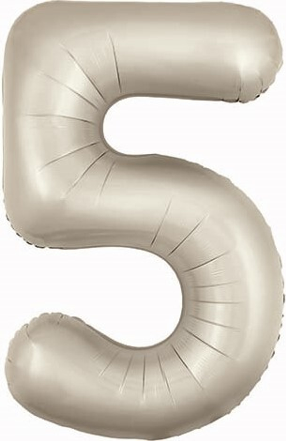 Шар (40""/102 см) Цифра, 5 Slim, Кремовый, Сатин, 1 шт. в упак. з73