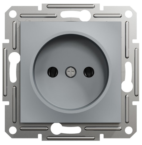 РОЗЕТКА С/У 1-ГНЕЗДО Б/З СТАЛЬ ASFORA /SCHNEIDER/