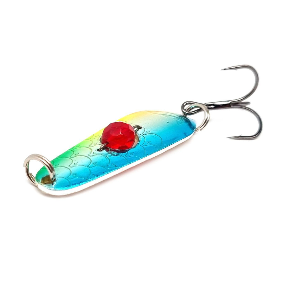 Блесна колеблющаяся Kuusamo Rasanen 50/14 (бусинка) BL/GR/G/O-C, UV