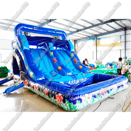 Надувной водный батут с бассейном «Коралловые рифы» 9*4*5 м