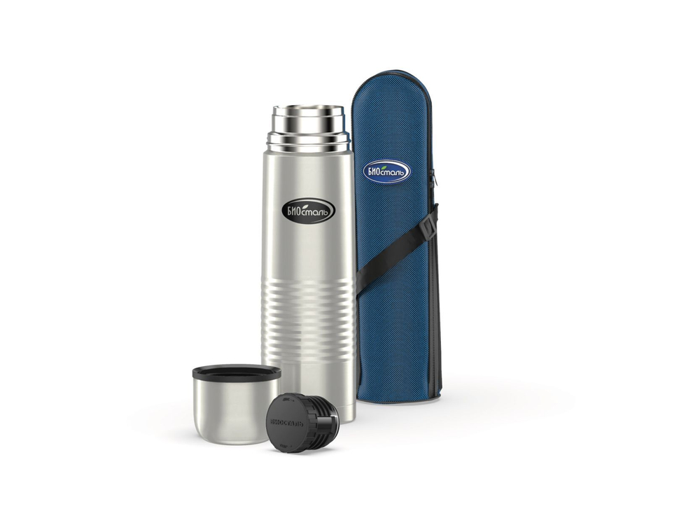 Термос Biostal (1 литр) в чехле, стальной