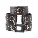 Набор фиксаторов из коричневой кожи