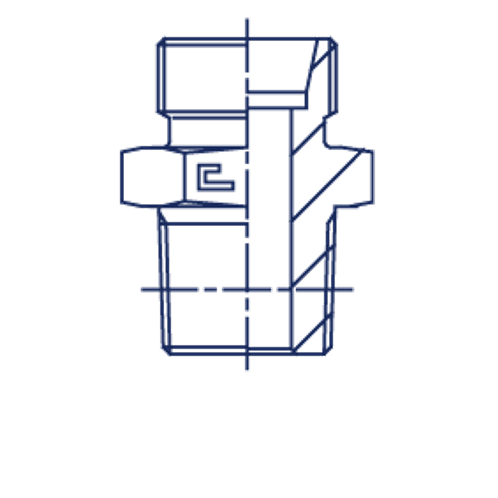 Штуцер ввертной BSPT 1/4" DL06 уплотнение C (корпус)