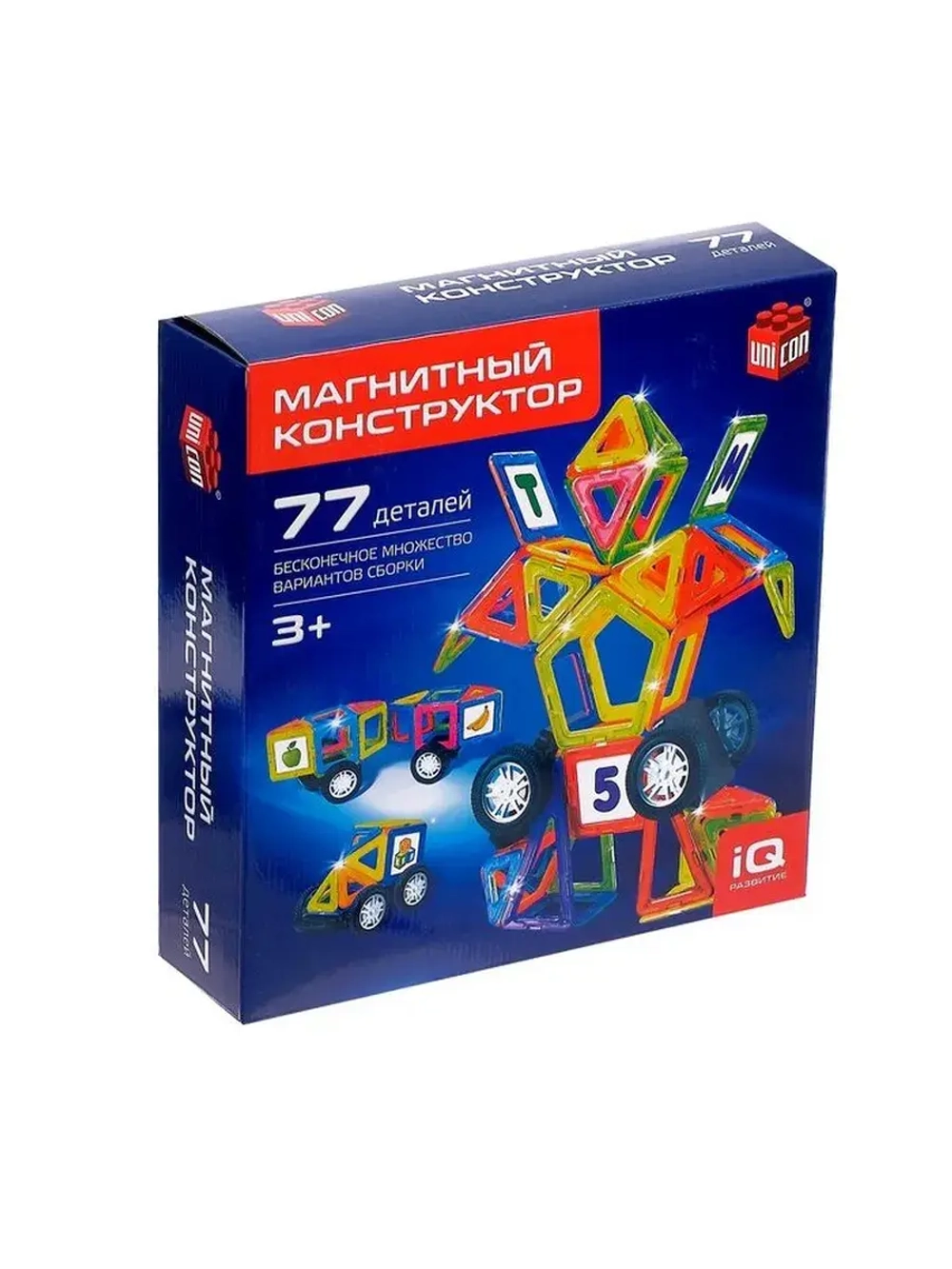 Магнитный конструктор Magical Magnet, 77 деталей, детали мат