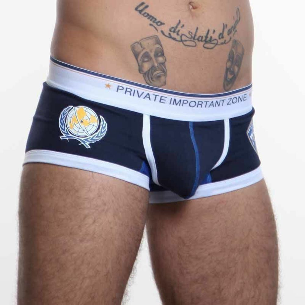 Мужские трусы хипсы синие 4+ Private Important Zone 365 Police