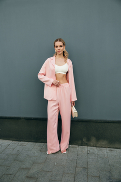 Брюки прямые розовые