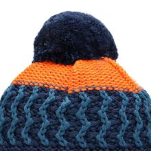 Сине-оранжевая шапка с помпоном Maximo