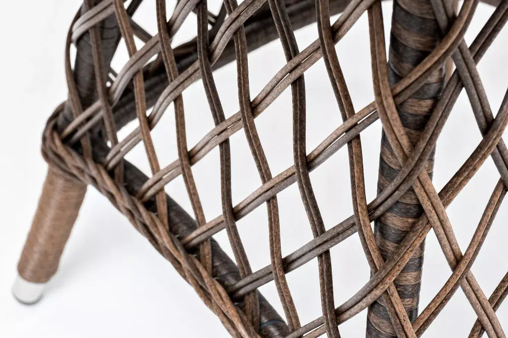 "Эспрессо" плетеный круглый стол, диаметр 80 см, цвет коричневый