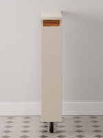 Кухонный модуль Карго напольный 15 см Малага, с дубовой панелью на ножках / персидский жемчуг, массив дуба