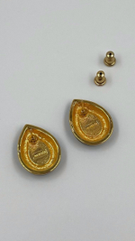 Серьги с чёрной эмалью и кристаллами Napier