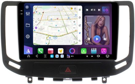 Магнитола для Infiniti G25, G35, G37 2006-2013 (поддержка Bose) - FarCar GX9-9676 монитор 9.5" 2K QLED на Android 14, TS20, 6+128Гб, CarPlay, 4G SIM-слот