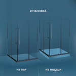 Душевой уголок AM.PM Func 90x90 W84G-403-9090-BТ профиль Черный матовый стекло прозрачное