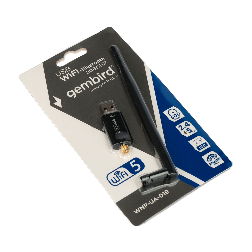 Wi-Fi+Bluetooth адаптер Gembird WNP-UA-019USB 600mbps