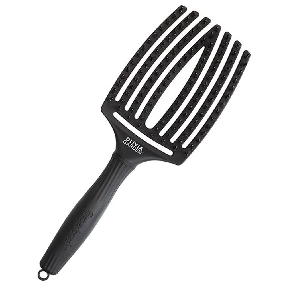 Щетка для волос Olivia Garden Fingerbrush, Care Iconic Boar&Nylon Full, Black, L ID1731
