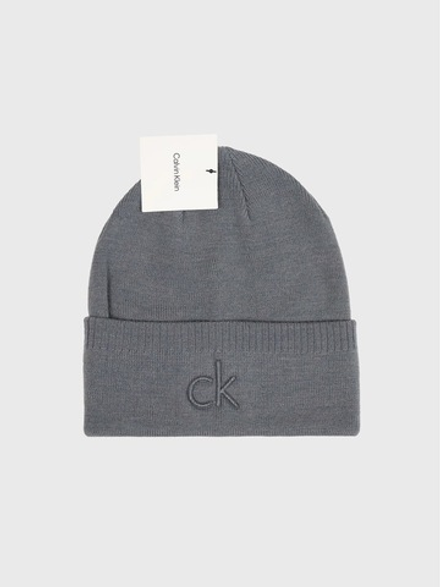 Шапка Calvin Klein Embossed Logo Beanie Medium Grey Heather