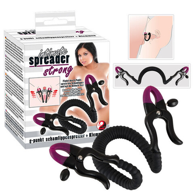 Вагинальная распорка для G-стимуляции Intimate Spreader Strong (Цвет: черный с фиолетовым)