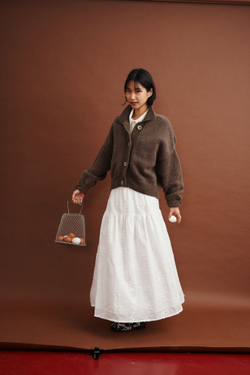 Юбка с кокеткой из хлопкового шитья "Цветы"