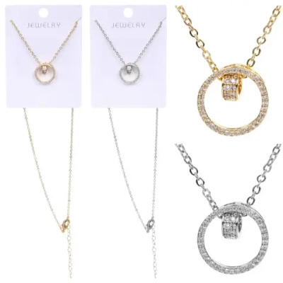 Подвеска из гиппоалергенного сплава со стразами «БЭЛЛА», цвет серебро и золото, d-20см/1,5см