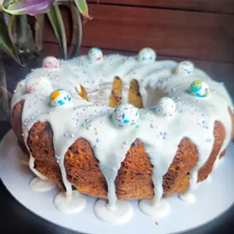 Кулич творожный бездрожжевой с сухофруктами / 950 гр