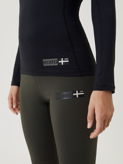 Женская теннисная футболка (dł. Рукава) Björn Borg Sthlm First Layer T-Shirt - black beauty