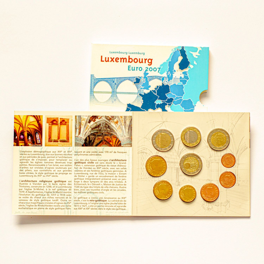 Luxembourg 2007 Year Set + 2 Euro "50th Anniversary of the Treaty of Rome" & 2 Euro "Grand Ducal Palace in Luxembourg City"