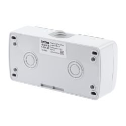 Розетка Intro Atlantic 5-204-03 двойная с заземлением 2х2P+E Schuko шторки 16А-250В IP54 ОУ серый