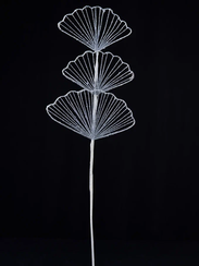 Ветвь Гинго белая с серебром 25х71 см., Christmas DeLuxe (88894)