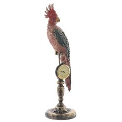 GAEM Фигурка декоративная с часами "Попугай", L13 W13 H46 см