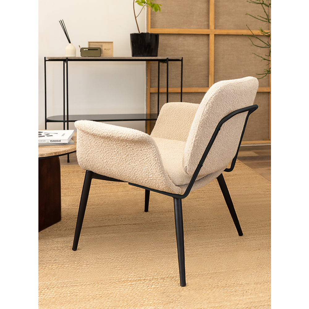 Лаунж-кресло Bergenson Bjorn Hilde, букле, серо-бежевое