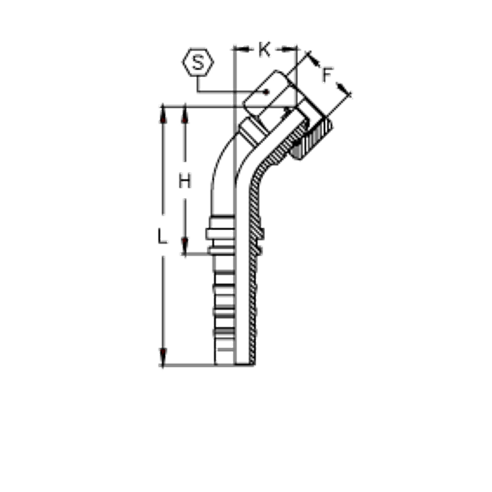 Фитинг DN 38 ORFS (Г) 2 (45) CS