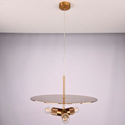 Люстра Rh Utilitaire Disk Triple Pendant Brass By Imperiumloft