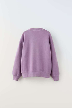 ZARA ТОЛСТОВКА С РЕЛЬЕФНОЙ НАДПИСЬЮ, СИРЕНЕВЫЙ