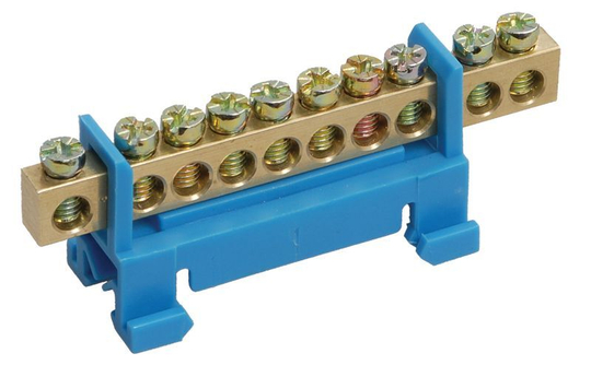 Шина N "ноль" на DIN-изоляторе типа "Стойка" ШНИ-6х9-10-С-С IEK