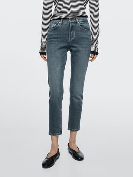 Massimo Dutti Джинсы средней посадки, укороченные, облегающего кроя, темно-синий