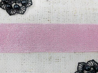 Лента парча, ш. 4 см, розовый