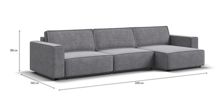 Угловой диван Босс Софт Модуль Макс Велюр Роял агат