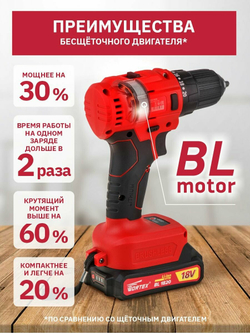 Аккумуляторная дрель-шуруповерт Wortex BD 2025 Dli