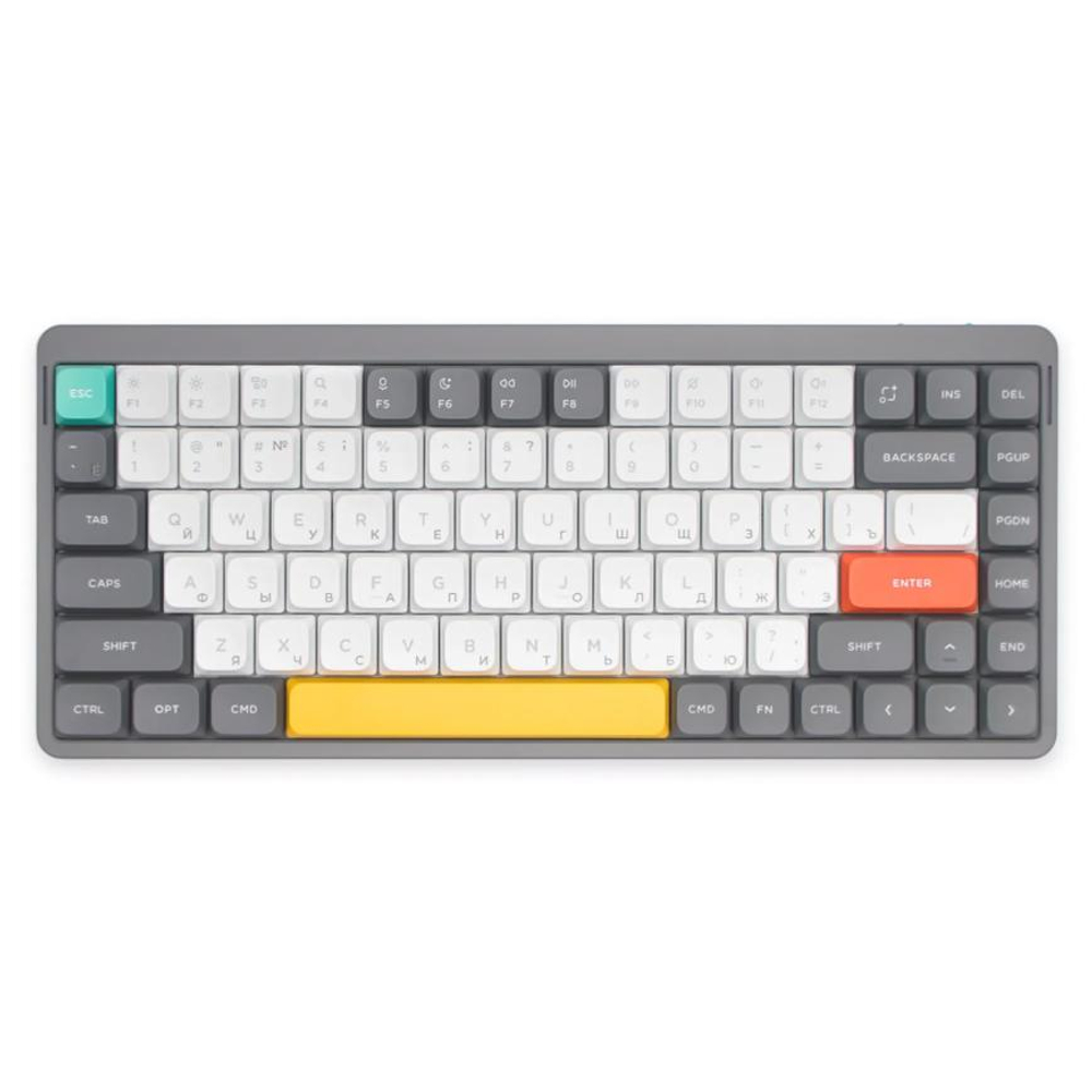 Беспроводная механическая клавиатура NuPhy Air75 V2 («Лунный серый» | Lunar Gray) Ультратонкая клавиатура с механическими переключателями. Русифицированная раскладка ANSI 75%, 84 клавиши. Алюминиевая рама. Есть RGB-подсветка, Hot-Swap и QMK/VIA