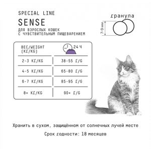 Сухой корм AJO Cat Sense для кошек с чувствительным пищеварением