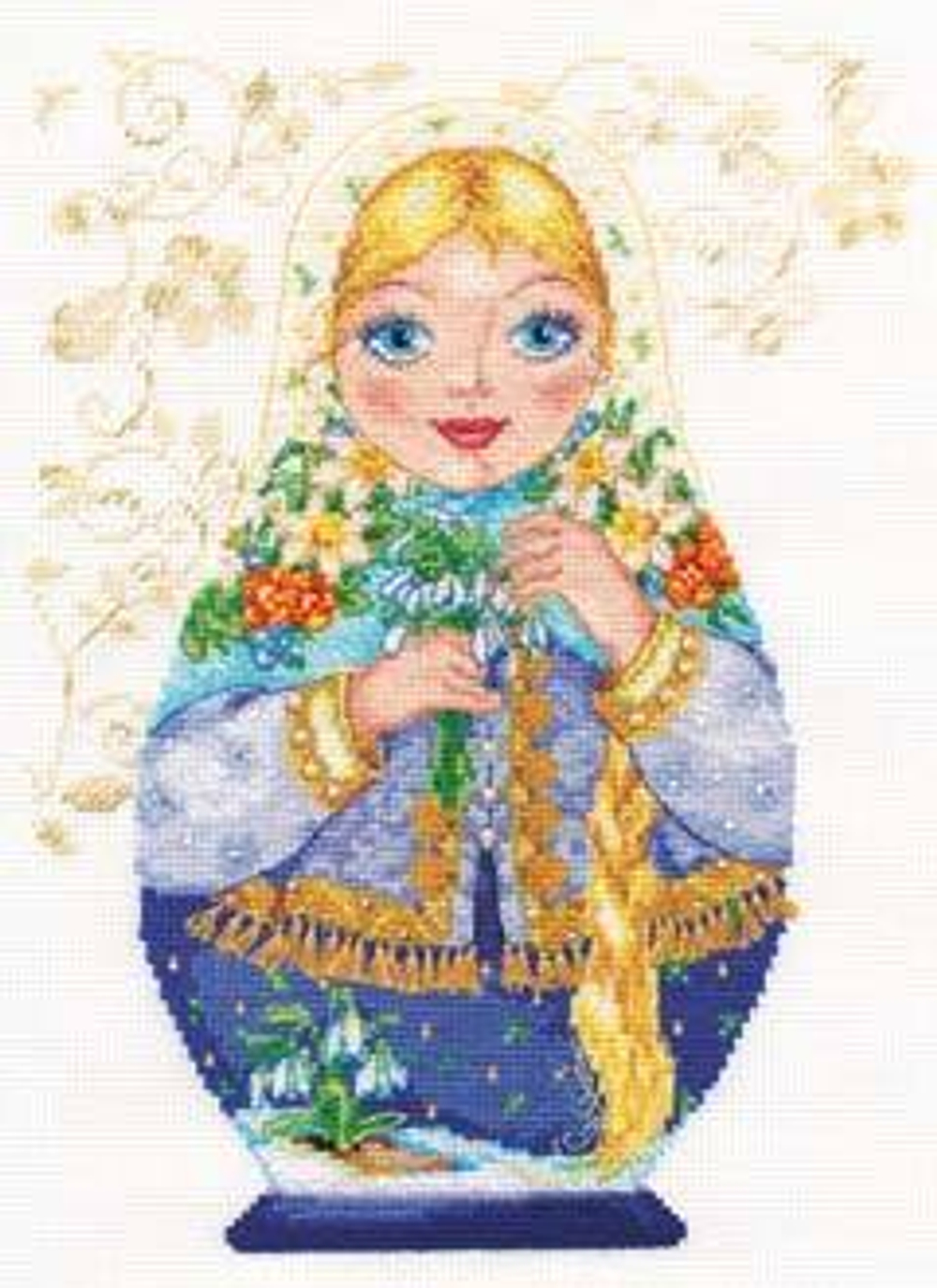 Размер: 19х26¶Техника вышивания: счетный крест ¶Канва: Aida 16, Gamma, белого цвета, 100% хлопок ¶Му