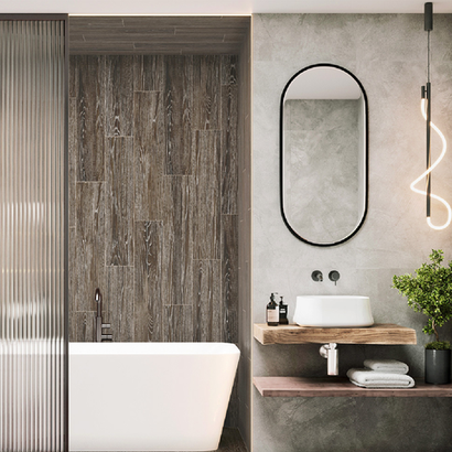 Глазурованный керамогранит Alma Ceramica Caspio GFA2090CSP44R 20x90 см 1.62 м² матовый цвет коричневый