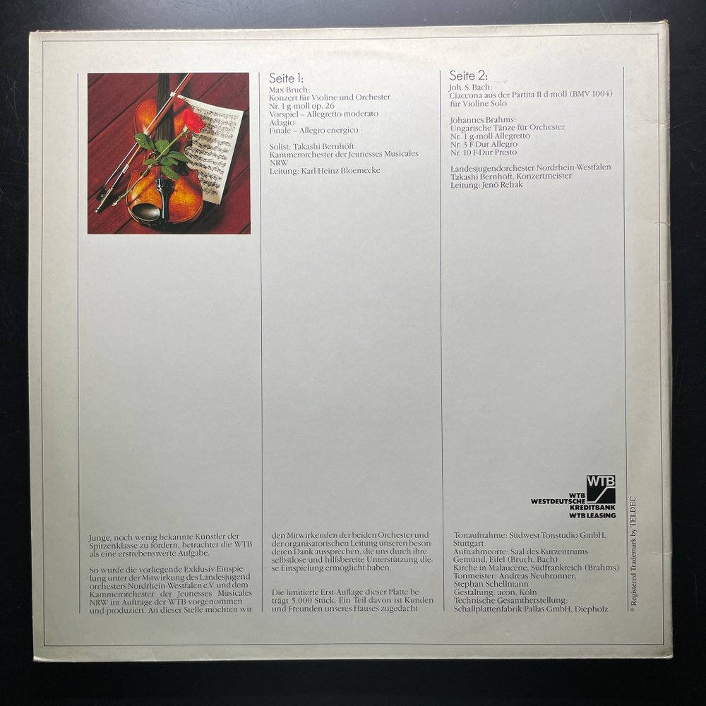 Takashi Bernhöft ‎– Violine (Германия 1983г.)