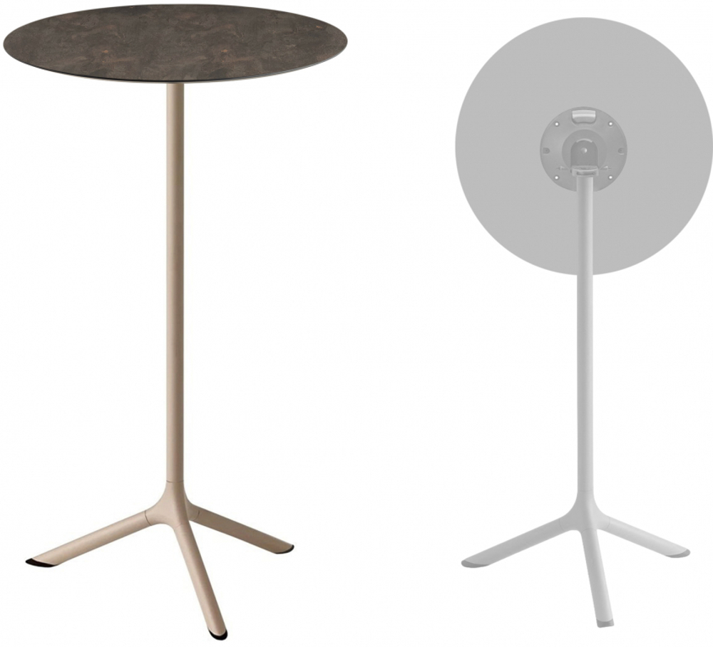 Стол ламинированный барный складной Scab Design Tripe Folding, тортора, кортен