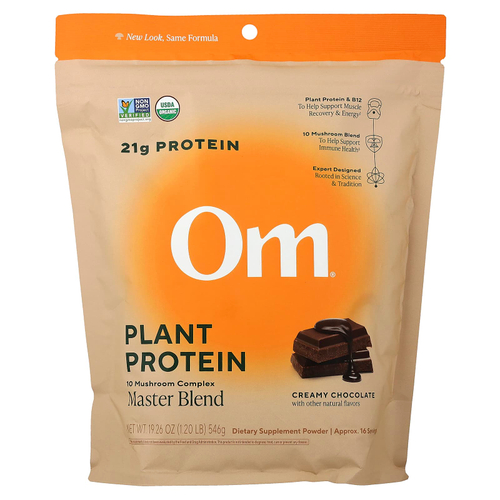 Om Mushrooms, Master Blend, растительный протеин, сливочный шоколад, 546 г (1,2 фунта)