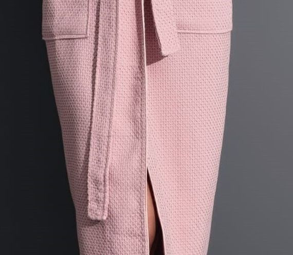 Женский вафельный халат 4270 пудра